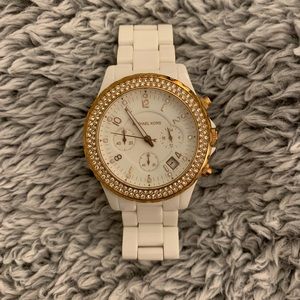 Michael Kors acrylic and rose gold watch